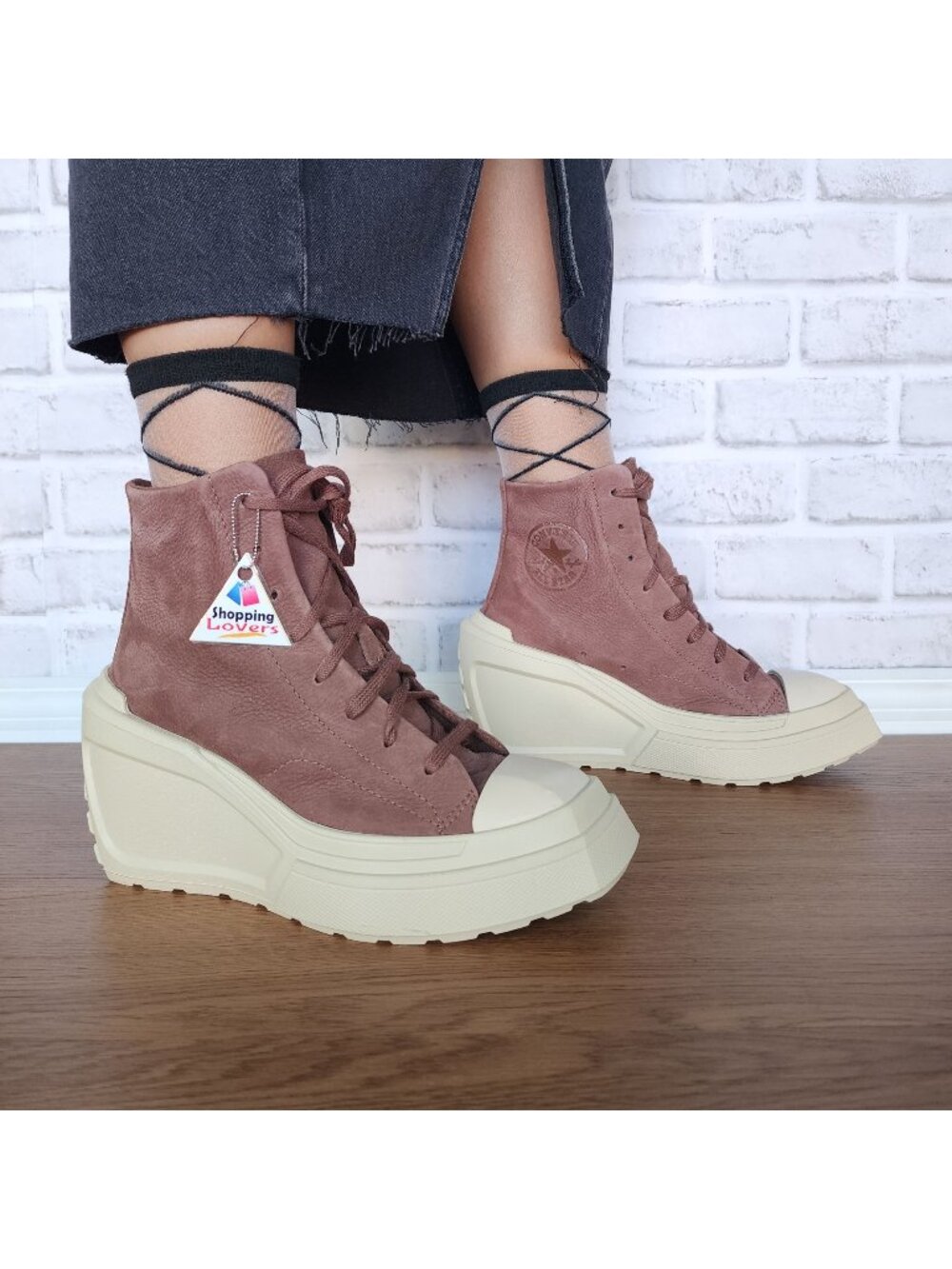 Converse Chuck 70 Wedge Square Platform Hi Leather 7.5 Women Shoes Brown A08247C